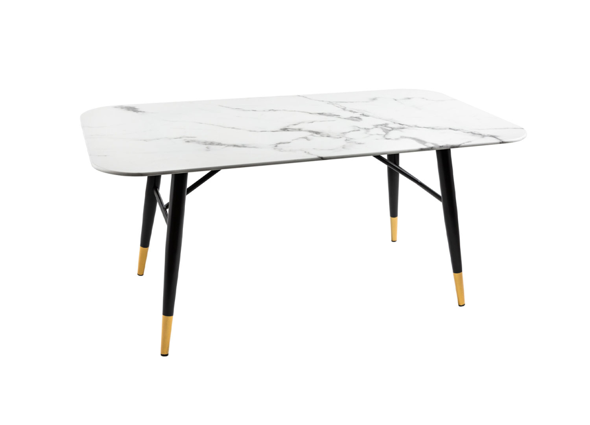 Table basse aspect marbre blanc moderne