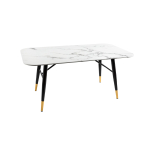 Table basse aspect marbre blanc moderne