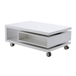 Table Basse avec Rangement sur Roulettes Angela