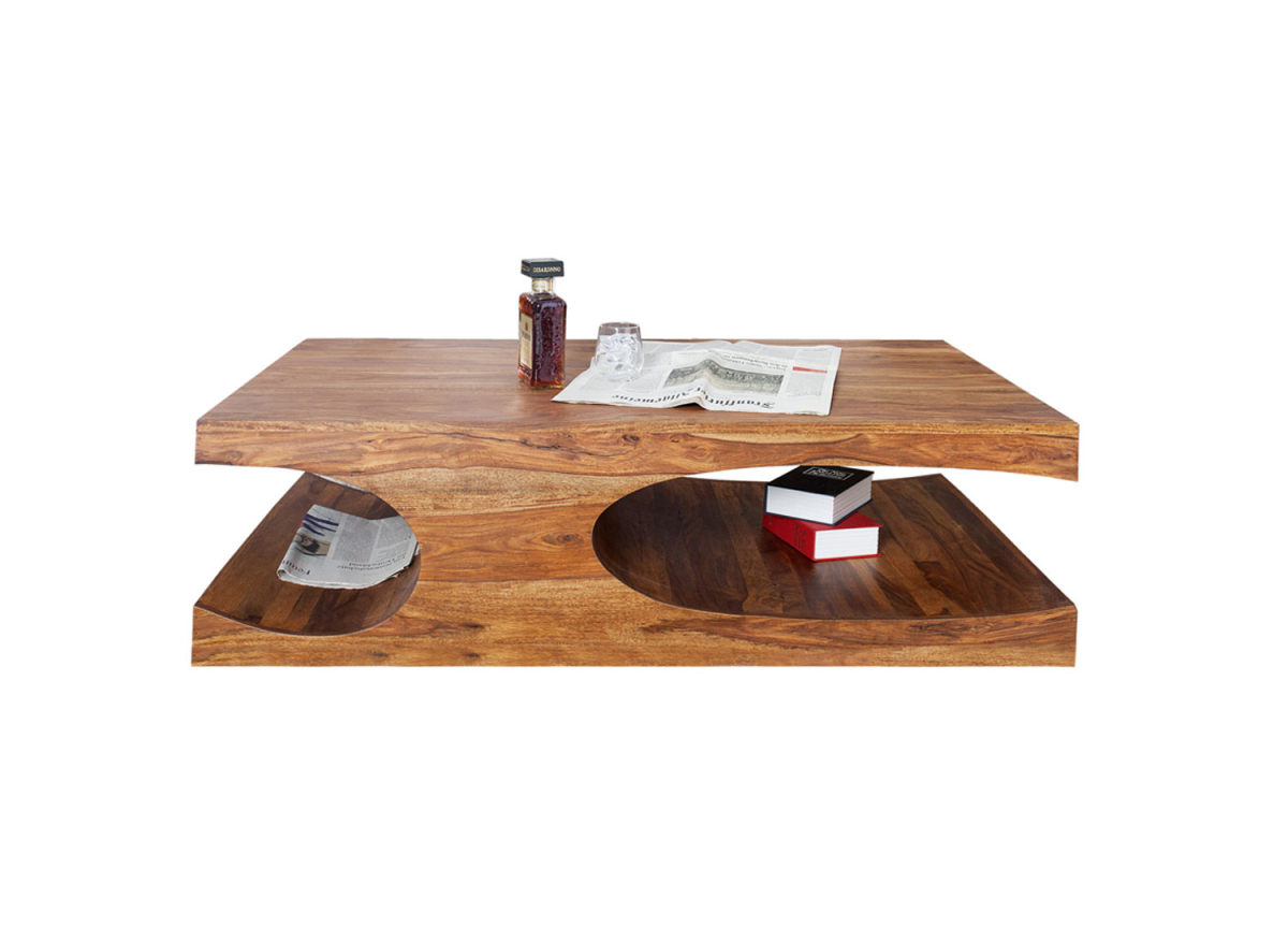 Table Basse Design en Bois de Sesham 120 cm