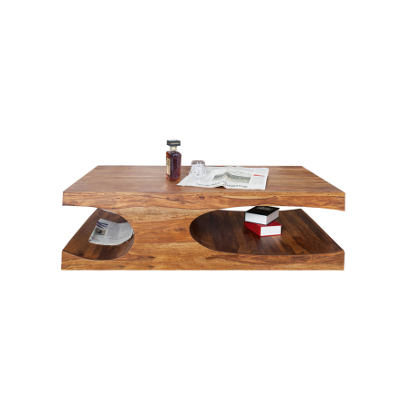 Table basse design en bois de Sesham 120 cm Isaac