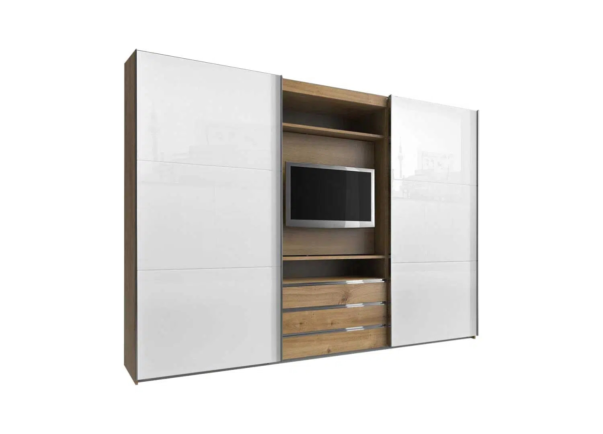 Grande armoire avec panneaux tv central