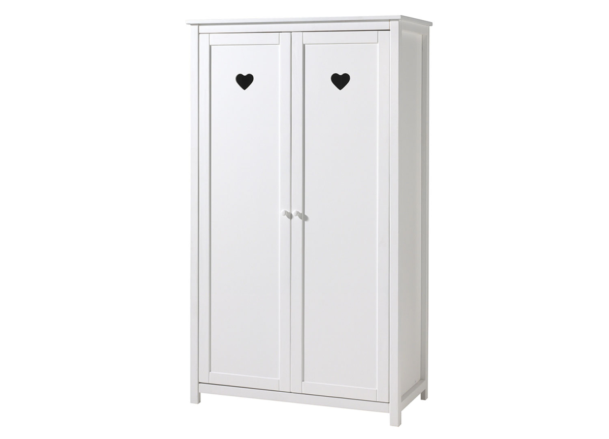 Armoire de chambre enfant blanche laquée 2 portes