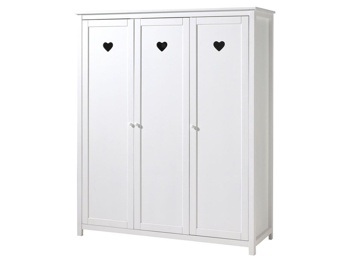 Armoire blanche laquée de chambre enfant de 3 portes