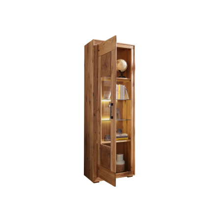 Vitrine en bois massif avec led blanc Simon