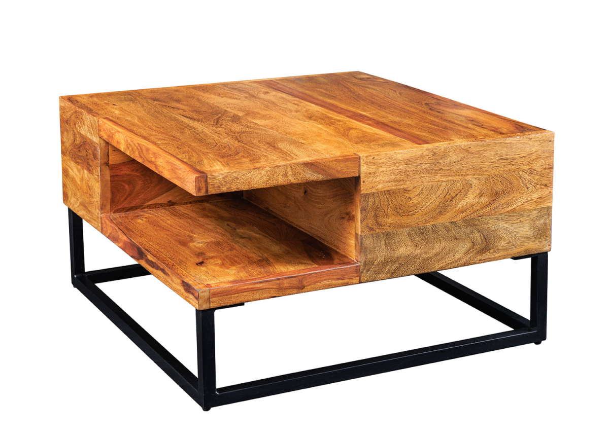 Table Basse Bois Massif Carrée 60 cm