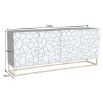 Buffet bois massif blanc et noir 177 cm Vulcano