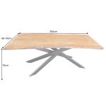 Table de repas 200 cm acacia et pieds mikado noir Gaia