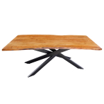 Table de repas 200 cm acacia et pieds mikado noir Gaia