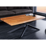 Table basse rectangulaire acacia et pieds mikado noir Léandro