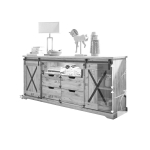 Buffet rustique en chêne et métal 198 cm Anne