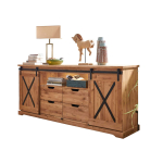 Buffet rustique en chêne et métal 198 cm Anne