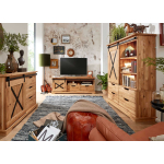 Meuble TV 150 cm bois massif et métal Anne