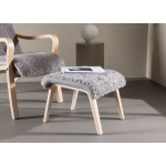 Fauteuil relax avec repose-pieds gris et bois Faro