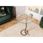 Table d'appoint ronde en verre et structure serpent Lucius