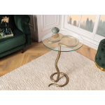 Table d'appoint ronde en verre et structure serpent Lucius