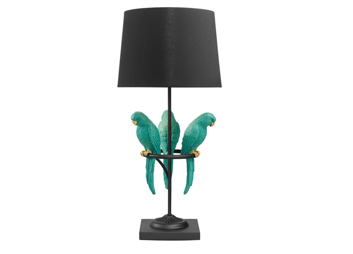 Lampe décorative perroquets turquoise Paga