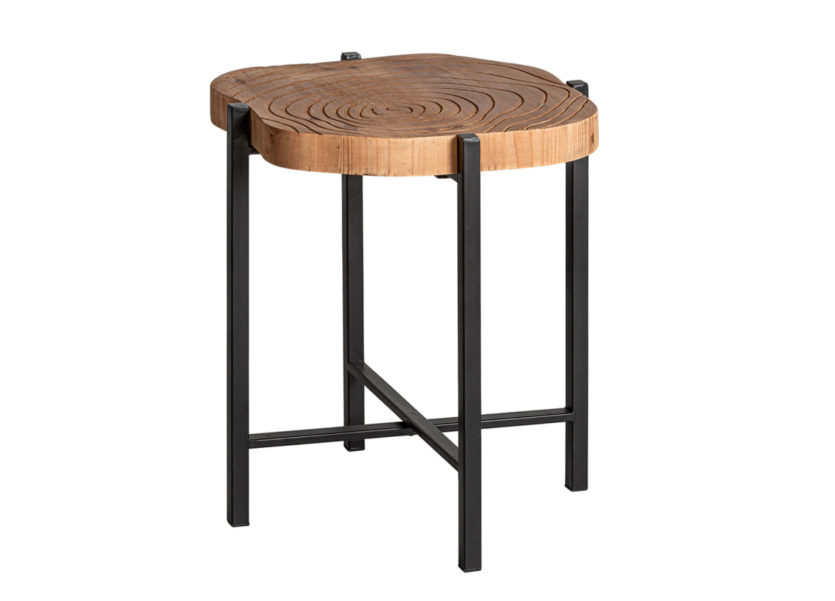 Table d'appoint bois et métal noir Gien