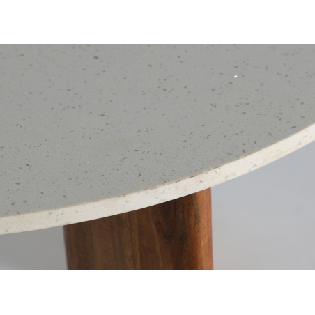 Table basse ronde manguier et terrazzo Arlanc