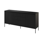 Buffet moderne noir avec LED 166 cm Marie