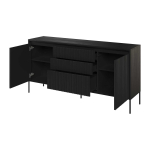 Buffet moderne noir avec LED 166 cm Marie