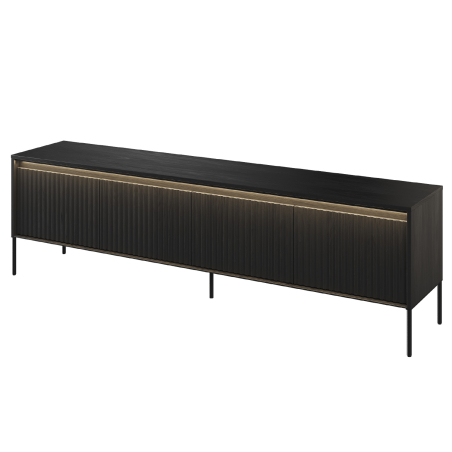 Banc TV moderne noir 4 portes 197 cm Marie