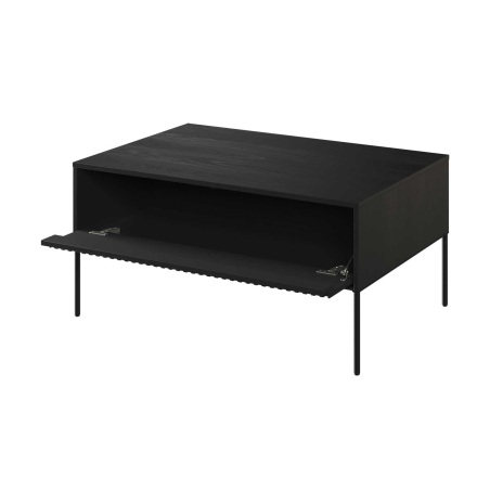 Table basse 100 cm noir avec 1 porte Marie