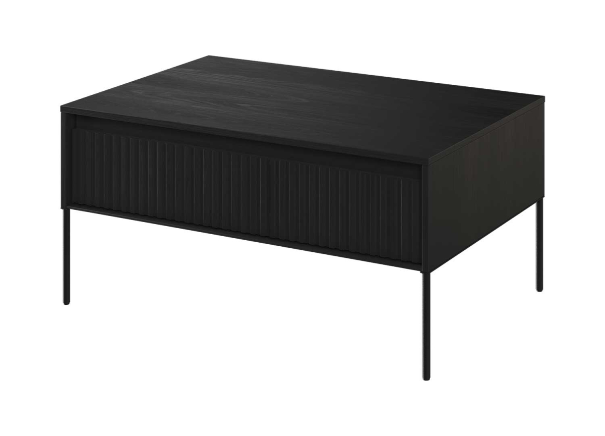 Table basse 100 cm noir avec 1 porte Marie