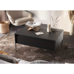 Table basse 100 cm noir avec 1 porte Marie