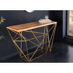 Console design bois massif et laiton Frederica