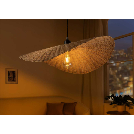 Lampe pendante bambou tressé 50 cm Isabella