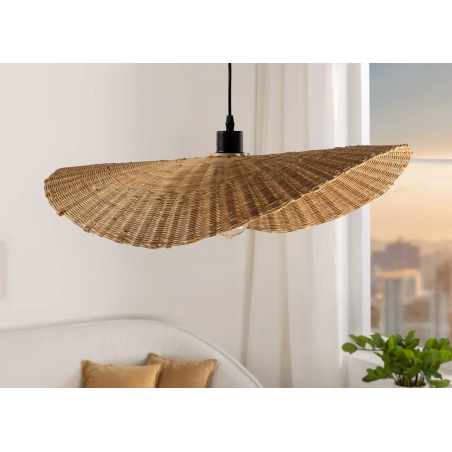 Lampe pendante bambou tressé 50 cm Isabella