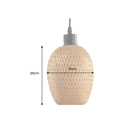 Petite lampe pendante en bambou 20 cm Daisy