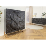 Mobilier design bois manguier massif sculpté