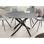 Table ronde 120 cm céramique béton