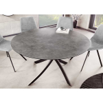 Table ronde design céramique béton 120 cm 6 personnes