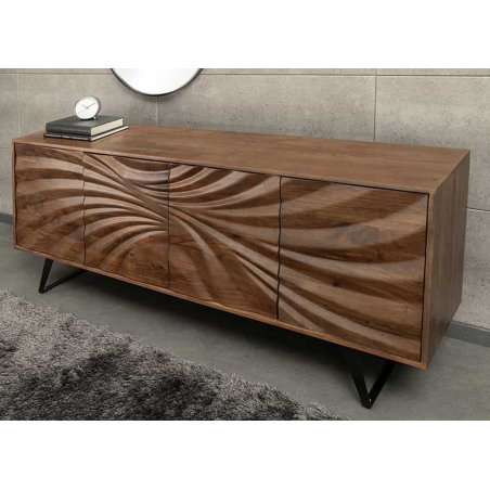 Buffet bois acacia 4 portes design