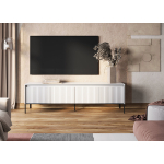 Meuble TV Moderne Blanc et Noir avec LED