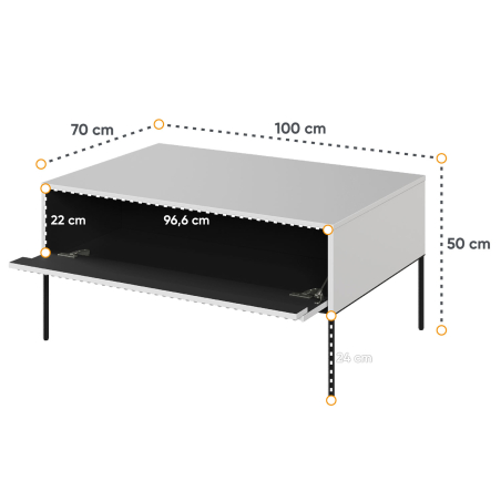 Table basse rectangulaire 100 cm