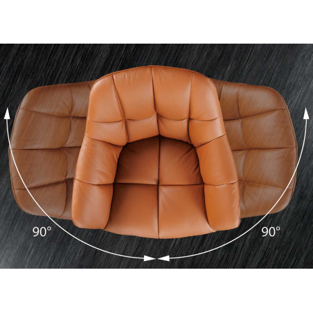 Fauteuil confortable avec accoudoirs et assise pivotante en cuir