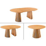 Table extensible ronde en bois chêne naturel