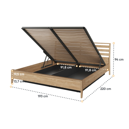 Grand Lit Coffre Adulte 180x200 cm