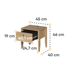Chevet 1 Tiroir avec prise USB intégrée