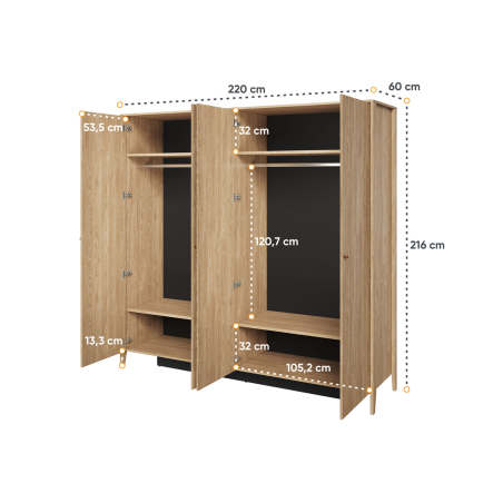 Armoire | Rangement |dressing 4 portes avec miroir