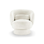 Fauteuil design blanc bouclé rotatif