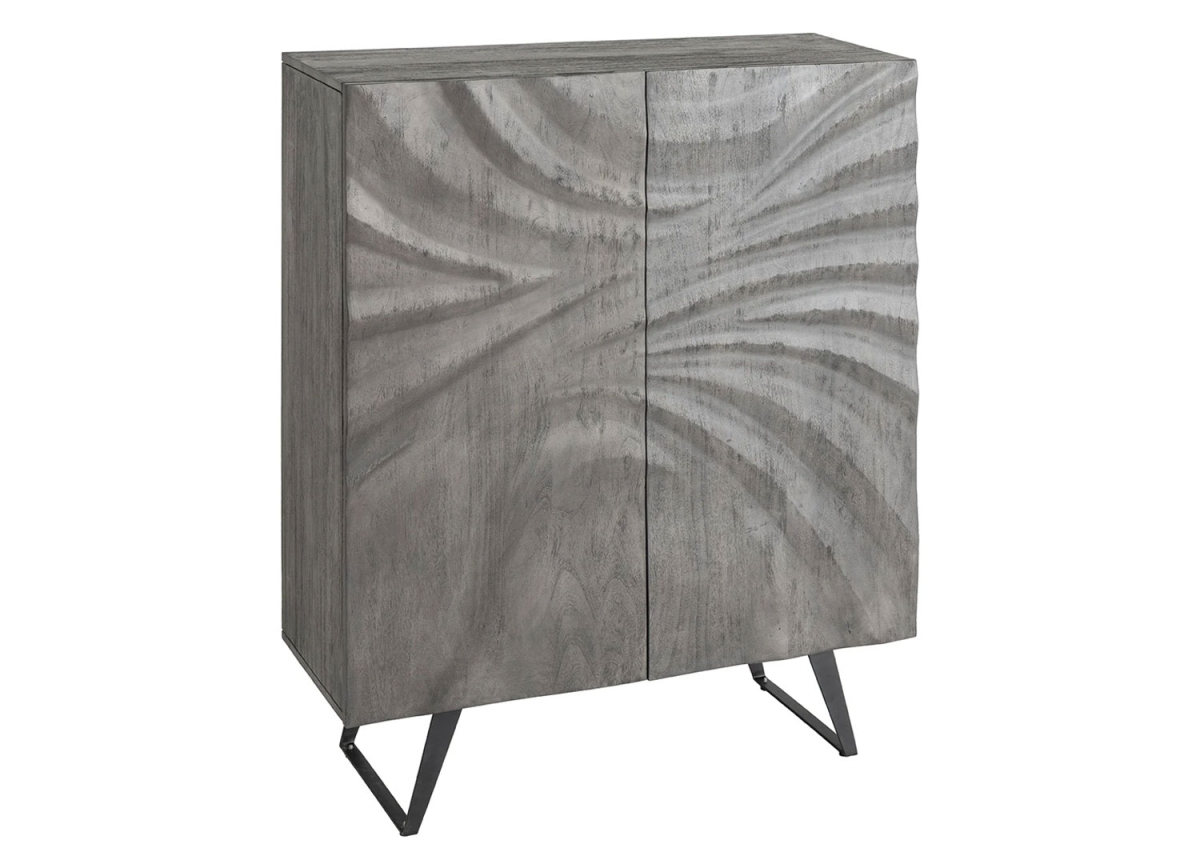 Buffet haut en bois d'acacia gris 120 cm