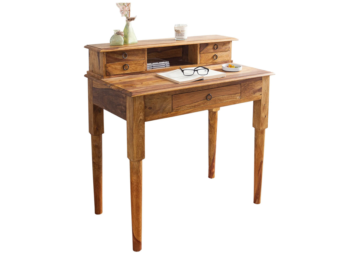 Bureau avec rangement en bois massif