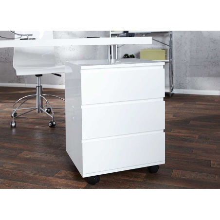 Meuble rangement bureau trois tiroirs blanc