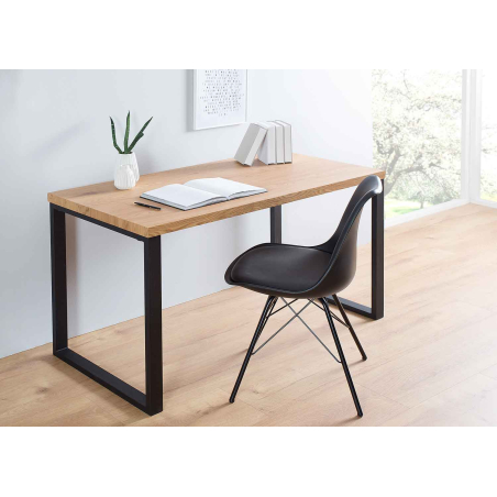 Meuble bureau cm bois chêne et piètement noir