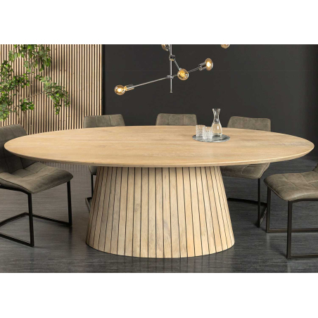 Table à Manger Ovale 220 cm - Manguier Blanchi